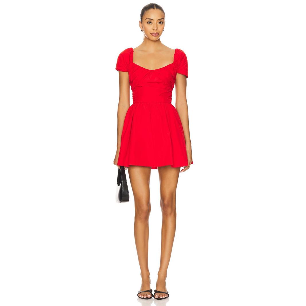Amanda Uprichard Dorian Dress In Candy Apple
